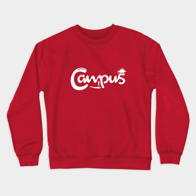 Campus White Crewneck Sweatshirt by Spaksu